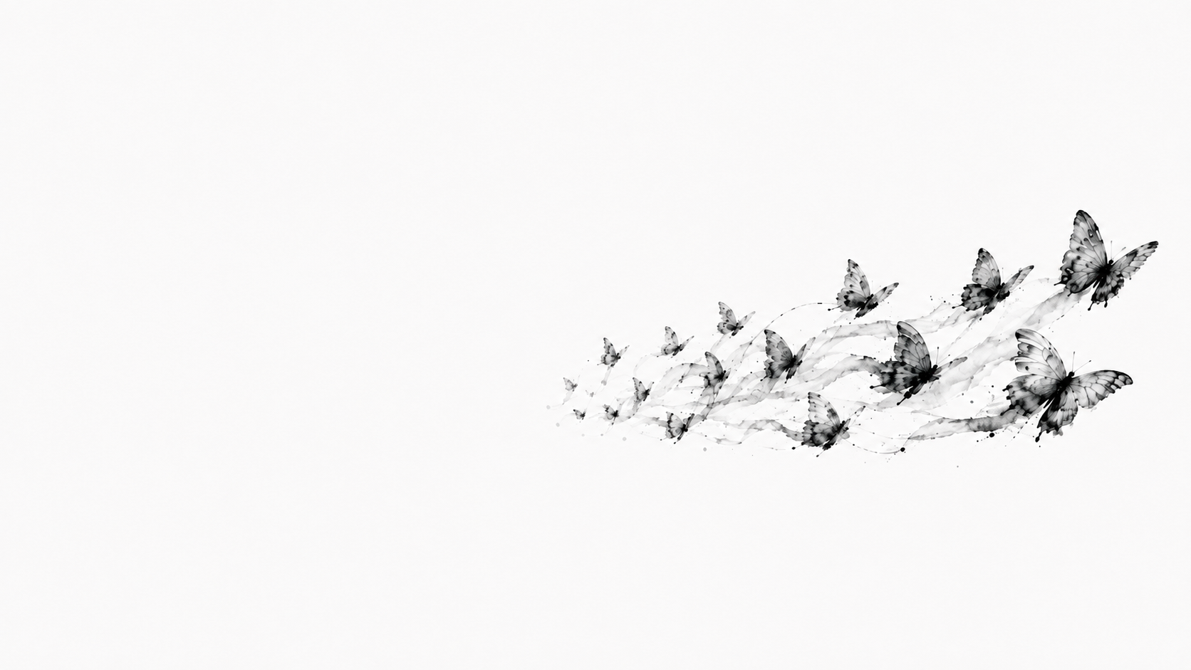 A stream of graphite butterflies, tracing paths of cognitive simulation
